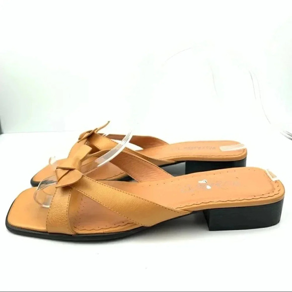 Michelle D sandals rumba 7 melon leather slides 90s Y2k - Picture 5 of 11
